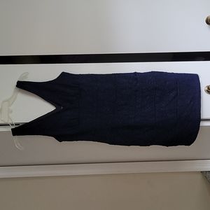 Navy blue lace body con dress